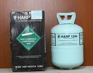 Harp® R-134a HFC Refrigerant Gas 13.6kg (30 lbs) Disposable Cylinder