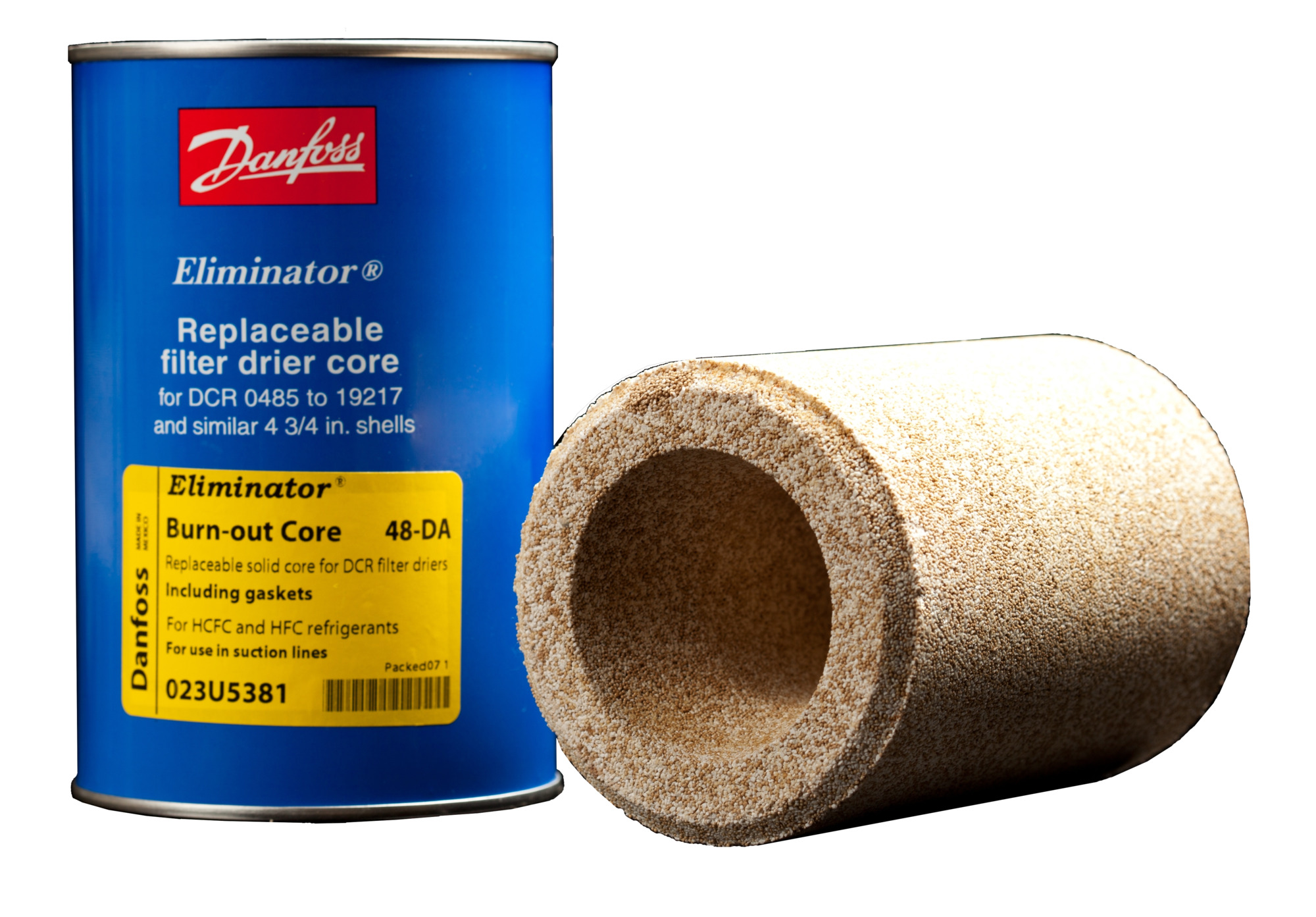 Drier, Danfoss, Core & Gasket, CFC/HCFC/HFC 48-DA, 30% Moisture, 70% Acid, 023U5380, HCFC/HFC