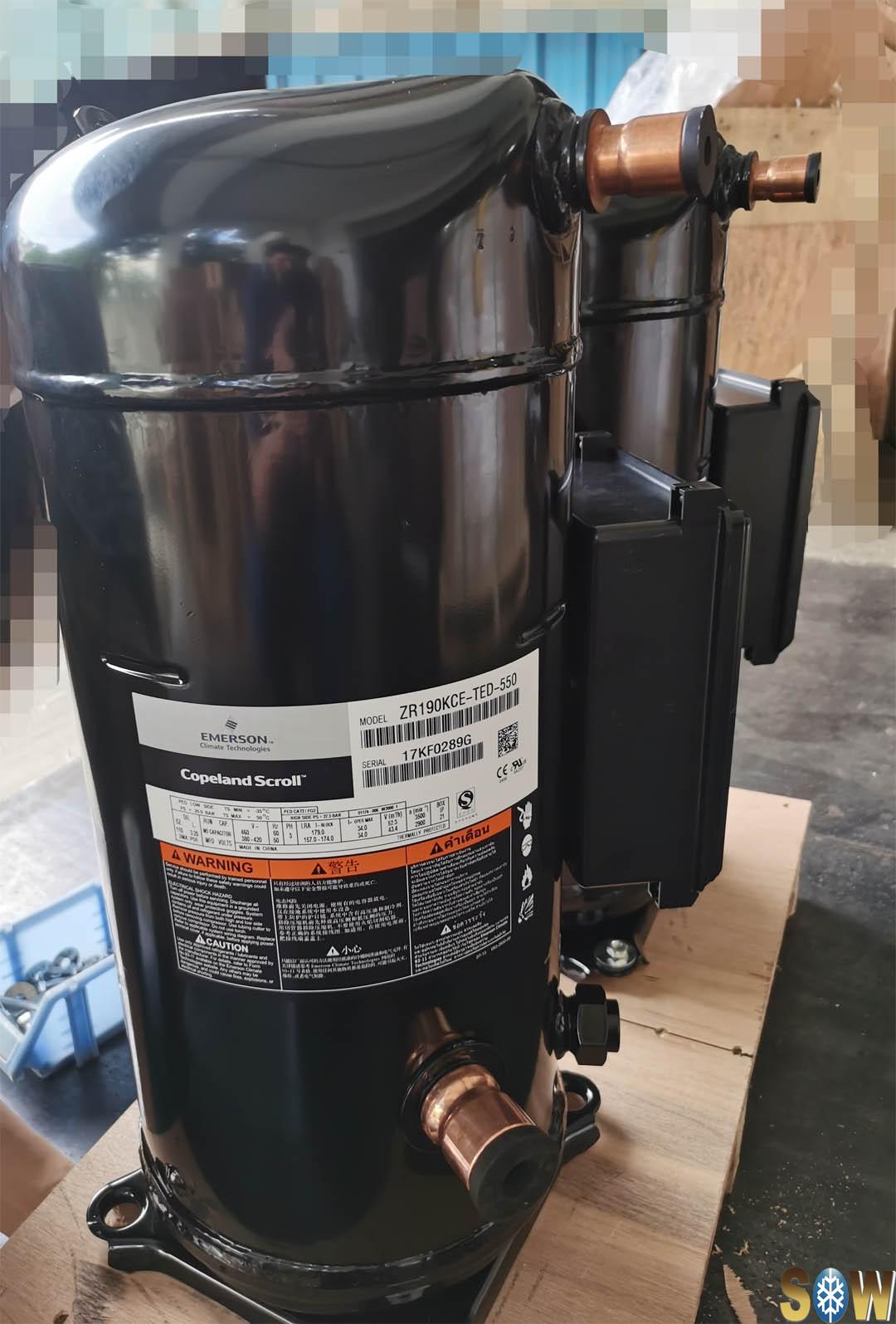 15HP Copeland Scroll Compressor, ZR190KCE (R407C/R134a/R22) Heavy Commercial, Three-Phase