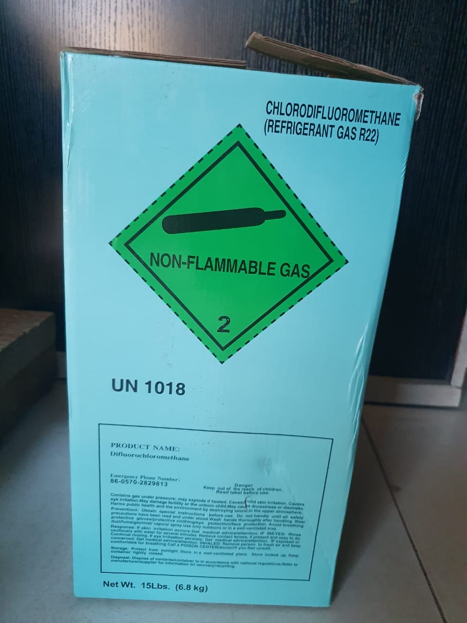 Tapins R22 Chlorodifluoromethane Refrigerant Gas 15 Lbs (6.8 kg) Disposable Cylinder - Image 2