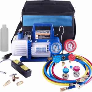 R22 Steel Case Service Tool Kit with Vacuum Pump, Cutter, and Flaring Set