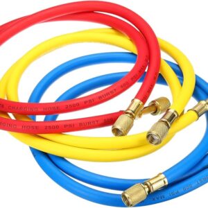 Extended-Reach Charging Hose Set (2m, Red/Yellow/Blue, 1/4" SAE Female)